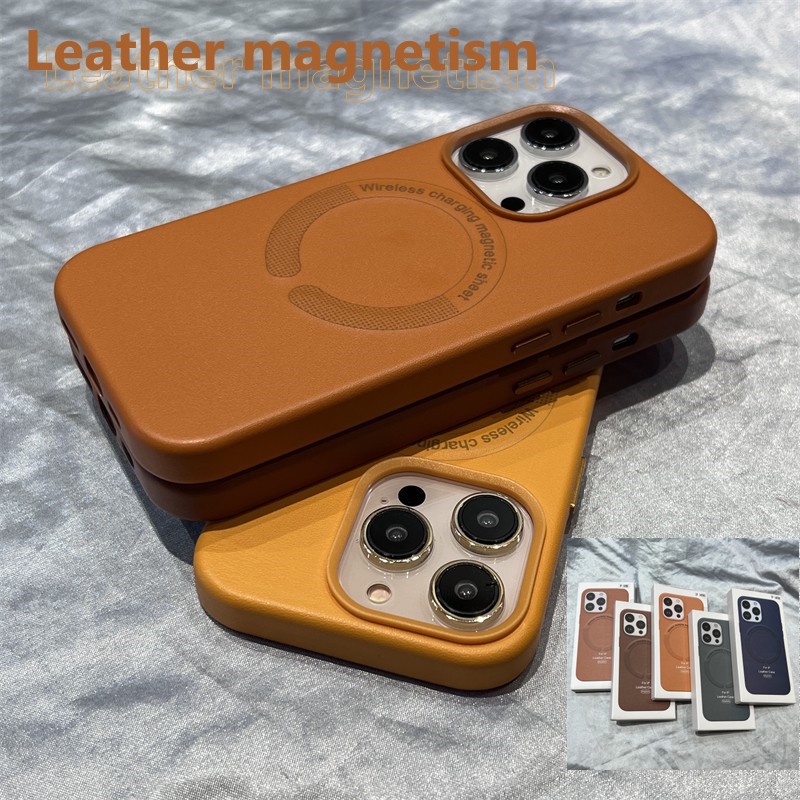 Casing Ponsel Kulit Mewah14 Pro Max Casing Magnet IPhone12 13 Pro Max Casing Ponsel Lubang Besar Pelindung Phone Cover