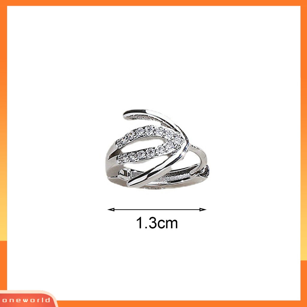 [EONE] 1pc Stud Earring Sederhana Geometris Minimalis Mengkilap Cubic Zirconia Hias Hadiah Wanita Bentuk Cakar Telinga Stud Lingkaran Anting-Anting Perhiasan Aksesori Fashion