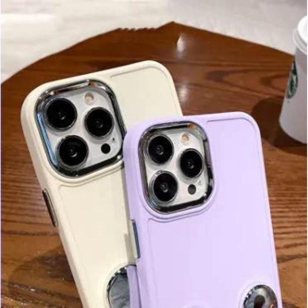 IPHONE Casing Ponsel Desain Berdiri Bahan Baja Hitam Kepala Mouse Kompatibel Dengan Iphone12 13 14 11 Pro Max X Xs Max Xr Ddwcf