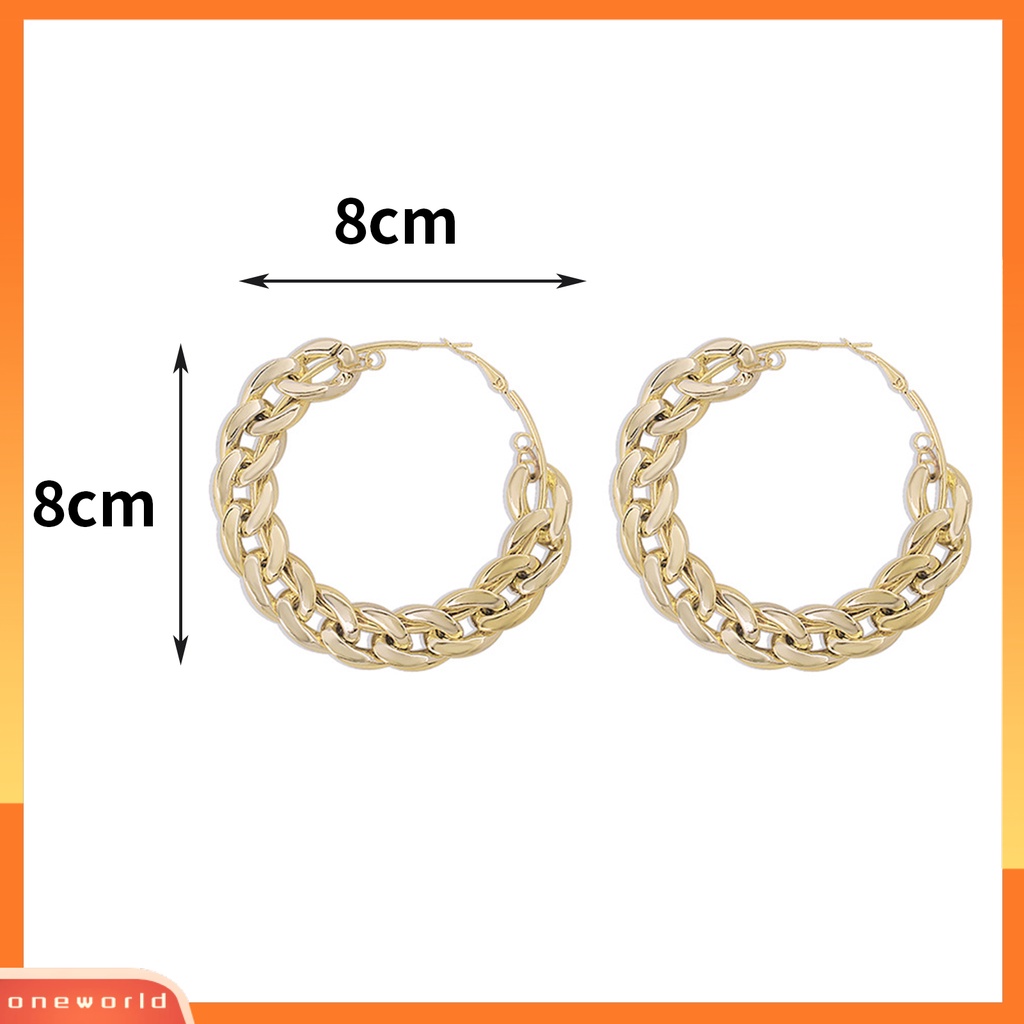 [EONE] 1pasang Anting Hoop Warna Vibrant Tidak Iritasi Sangat Ramah Untuk Kulit Tahan Luntur Hias CCB Wanita Anting Tindik Berlebihan Perhiasan Hadiah Untuk Gadis