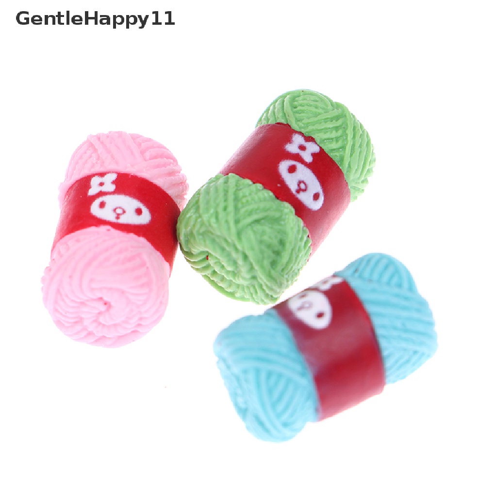 Gentlehappy 5PCS 1: 12rumah Boneka Miniatur Resin Wol Bola Ornamen DIY Aksesoris Mainan id