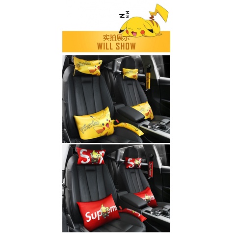 Headrest Kartun Untuk Mobil, Headrest Lucu Dan Kreatif Untuk Mobil, Bantal Pelindung Pinggang Dan Leher Untuk Penggunaan Mobil, Dan Bantal Untuk Penggunaan Mobil