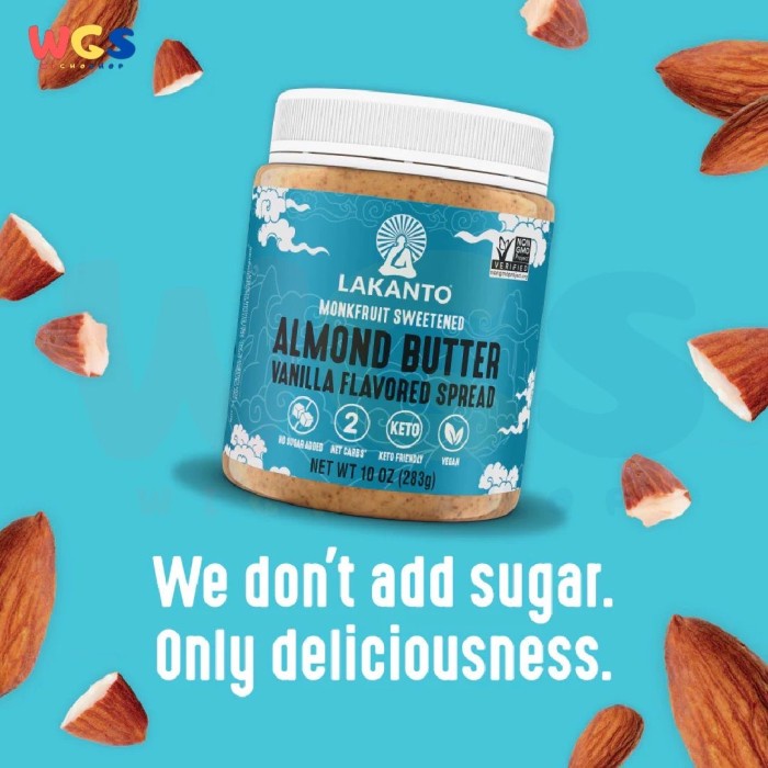 Lakanto Monkfruit Sweetened Almond Butter Vanilla Flavored Spread 283g