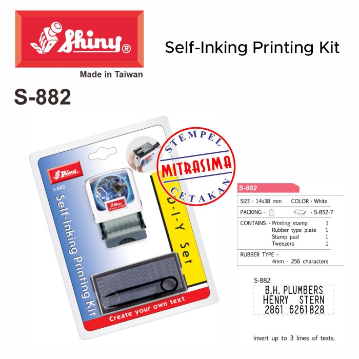 

Stempel Shiny S-882 ( bongkar pasang D-I-Y set S882 Tipe S 882 )