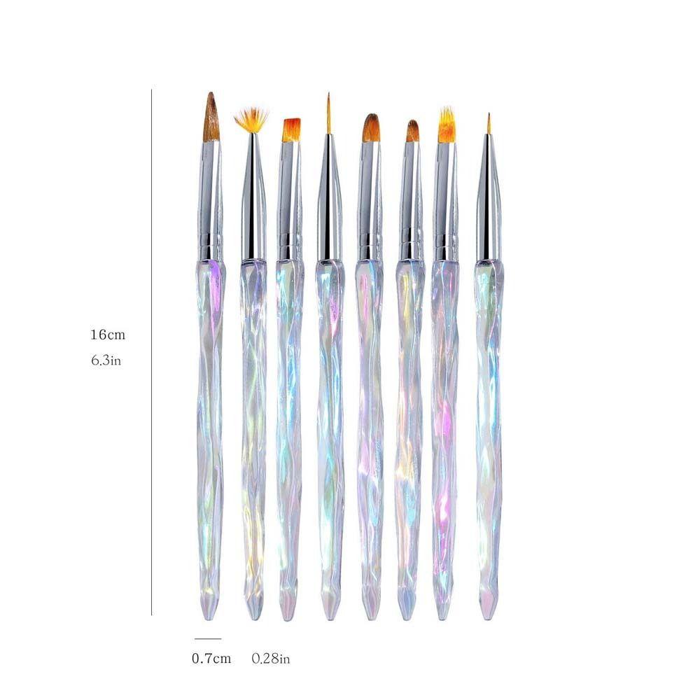 Mxbeauty Kuas Gambar Kuku Set Bunga Garis Grid Desain Perancis Halo Jepang Staining 3D Nail Tips Manicure Alat Gradien Pena Aksesoris Kuku Tarik Kawat Sikat Kuku