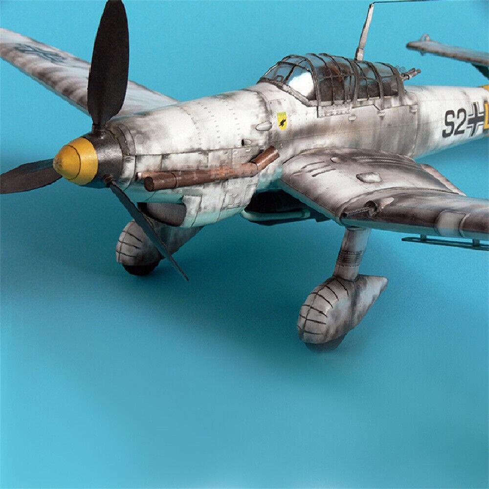 Pesawat Model Populer Ju-87 D-3 Dilengkapi Dengan Film Transparan Dilengkapi Dengan Bomber Selam Bahan Kartonan