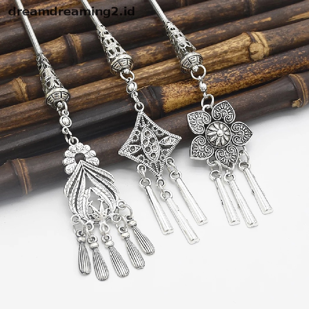 (dream) Hanfu Wanita Hiasan Kepala Gaya Kuno Jepit Rambut Hanfu Aksesoris Rambut Rumbai Manik-Manik Menjuntai Rambut Perhiasan Rambut Bezel Rantai Rambut//