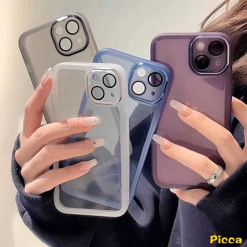 Luxury Plating Metal Len Case Kompatibel Untuk iPhone 7Plus 8Plus XR 11 Pro Max 14 13 12 Pro Max X XS Max 7 8Plus Pelindung Lensa Kamera Shockproof Back Cover Shell