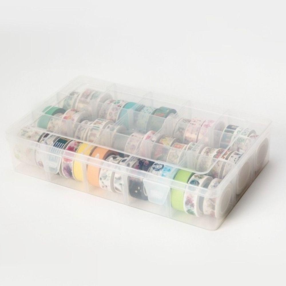 R-FLOWER Kerajinan Organizer Untuk Washi Accessories Box Sticker Alat Tulis 15sekat
