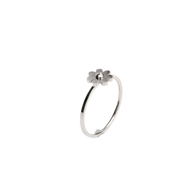 GROSIR Cincin bunga daisy  titanium stainless steel 316L import berkualitas bisa bayar ditempat COD