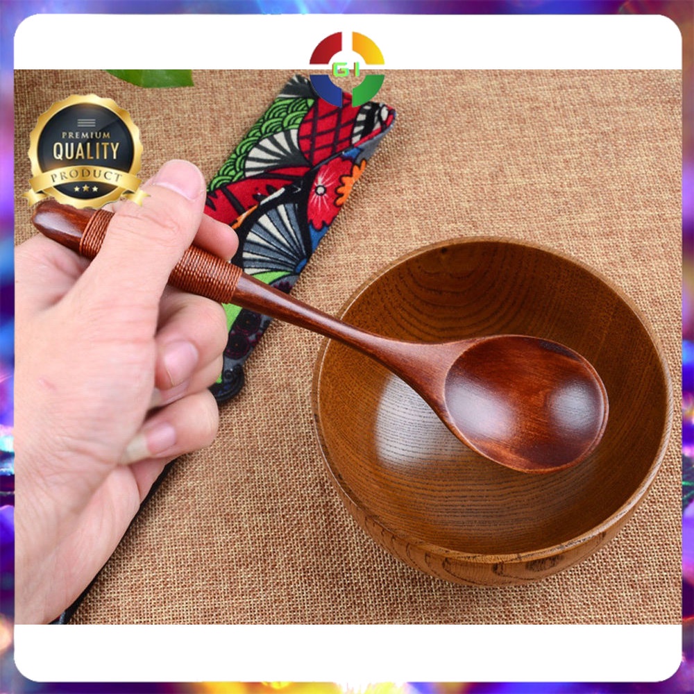 Sendok Makan Centong Sayur Bahan Kayu Wooden Spoon Brown