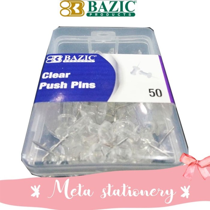 

Clear Push Pins Transparan Bazic 207