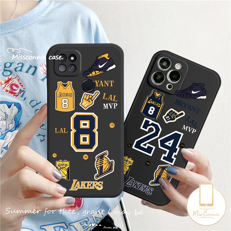 Casing Tepi Lurus Untuk Infinix Hot 12i 11 8 11s 9 20 20s 12 10t 10s 10Lite Hot 10 12 11 9 Play Smart4 5 6 Plus Note 11 12 G96 8 12pro 12 2023 Fashion N.B.A Lakers Kobe Sarung Soft Case