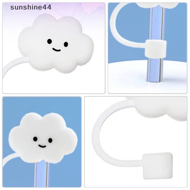 Sunshine Straw Plug Reusable Drinking Dust Cap Silicone Tips Untuk Sedotan Pelindung Caps ID