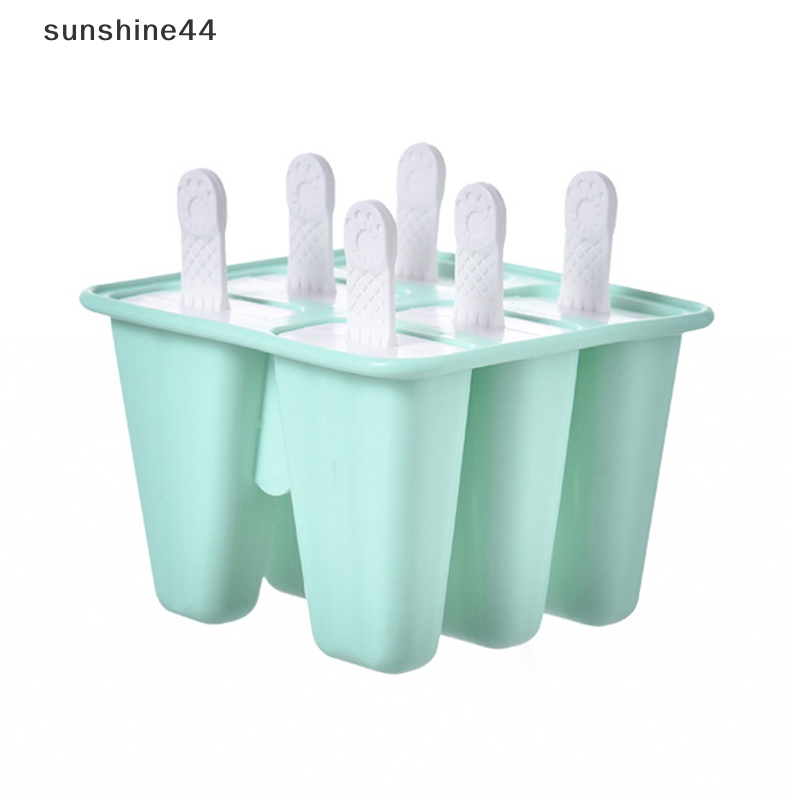 Sunshine Cetakan Silikon Es Krim 6lubang Untuk Es Loli Cetakan Es Batu DIY Permen Alat Baking ID