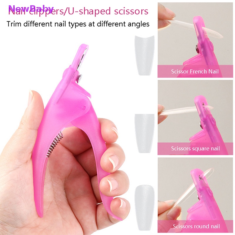 Newbaby 1PC Gunting Kuku Gunting Kuku Palsu U-Edge Manicure Tips Cutter Nail Art ID