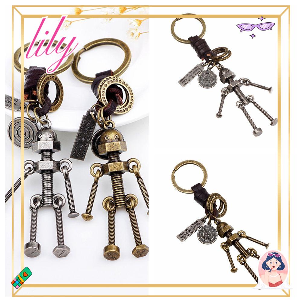 Lily Sekrup Robot Gantungan Kunci Hadiah Pria Keyring Gantungan Kunci Mobil Souvenir Fashion Steampunk