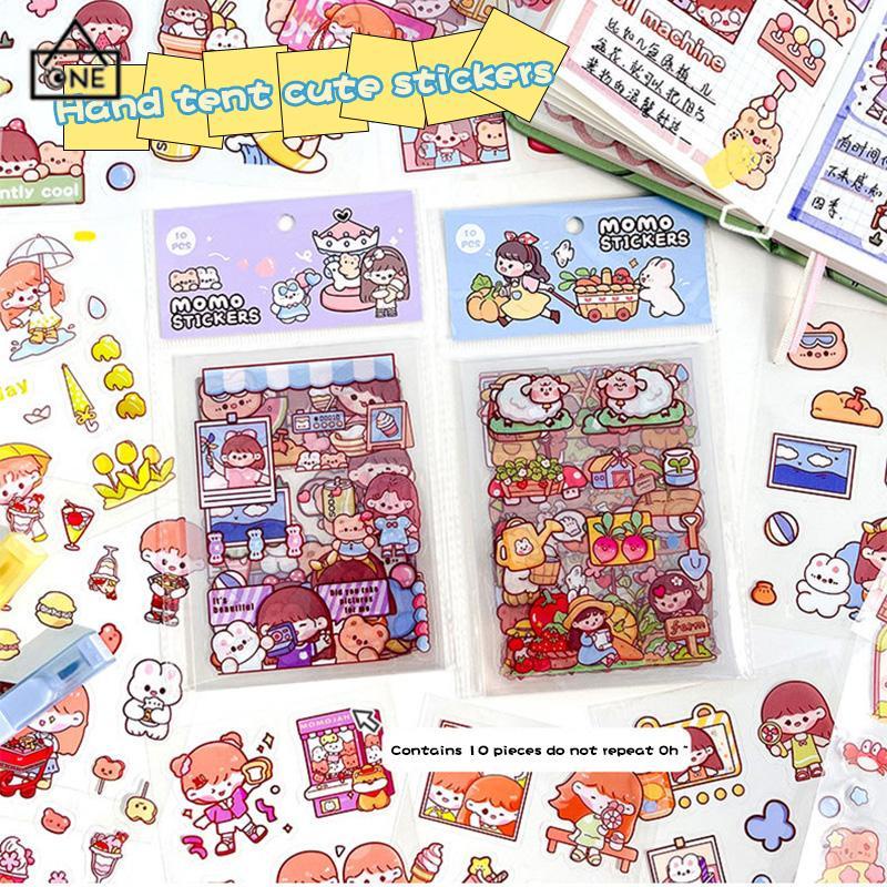 COD❤️Stiker buku pegangan kartun PET tahan air Dekorasi mug ponsel DIY stiker karakter-A.one