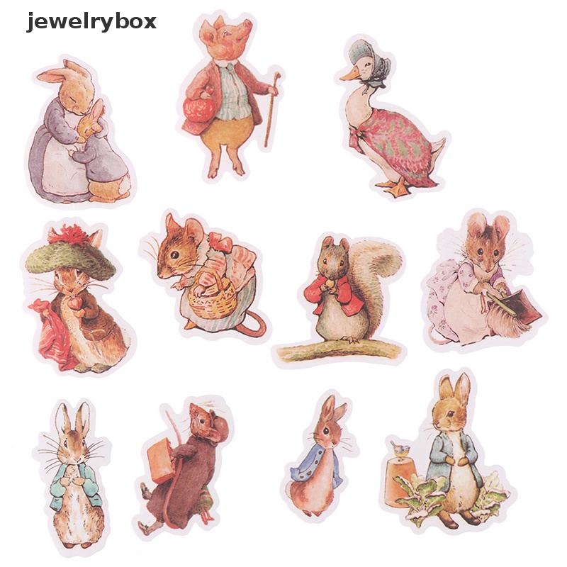 [jewelrybox] 11pcs Stiker DIY Scrapbooking Kartun Peter Rabbit Album Sticker Pack Butik