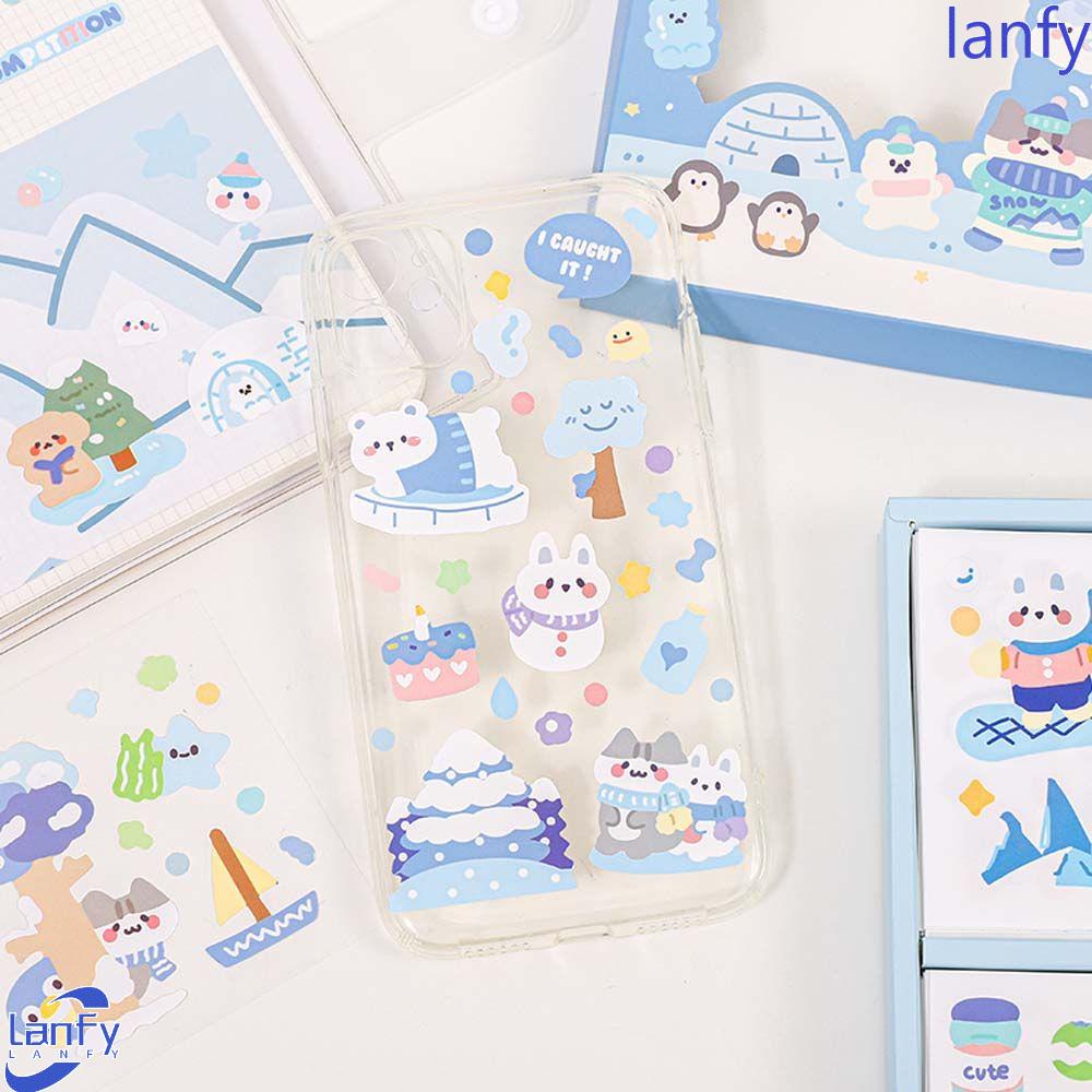 Lanfy Stiker Cat Air Lucu 100Pcs/Set Scrapbooking Daily Planner Perekat Hewan Peliharaan Decals