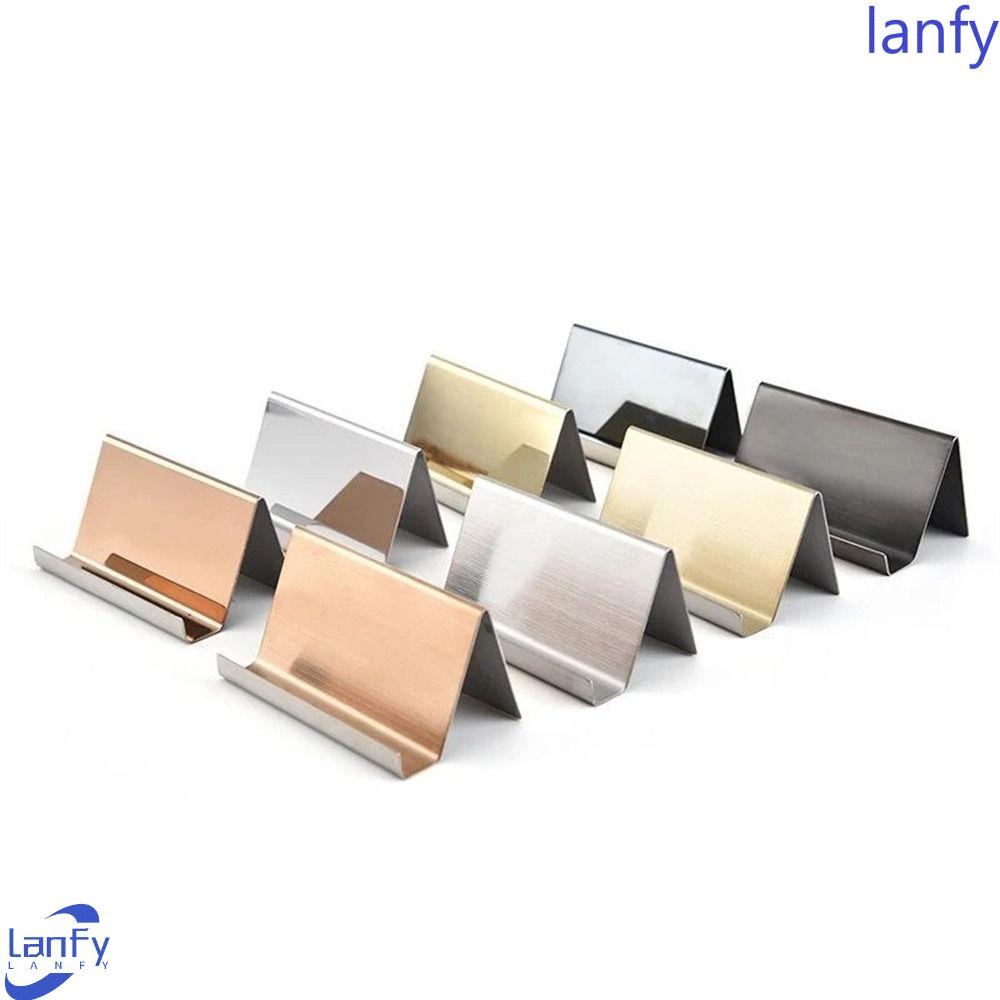 Lanfy Holder Kartu Nama Kantor Suppiles Konferensi Aksesoris Holder Hp Desktop Table Organizer Metal Name Card Display Stand