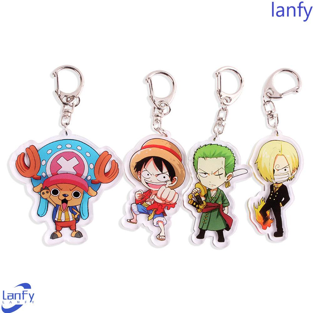 Lanfy Gantungan Kunci Motif Ukir Anime Ace Zoro Bahan Akrilik