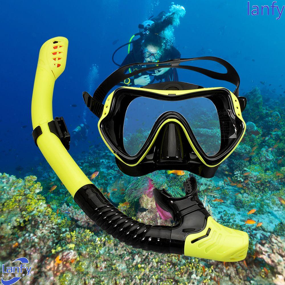 Lanfy Masker Selam Renang Profesional Aksesori Bawah Air Olahraga Air Underwater Snorkel Set Diving Mask Snorkel Set