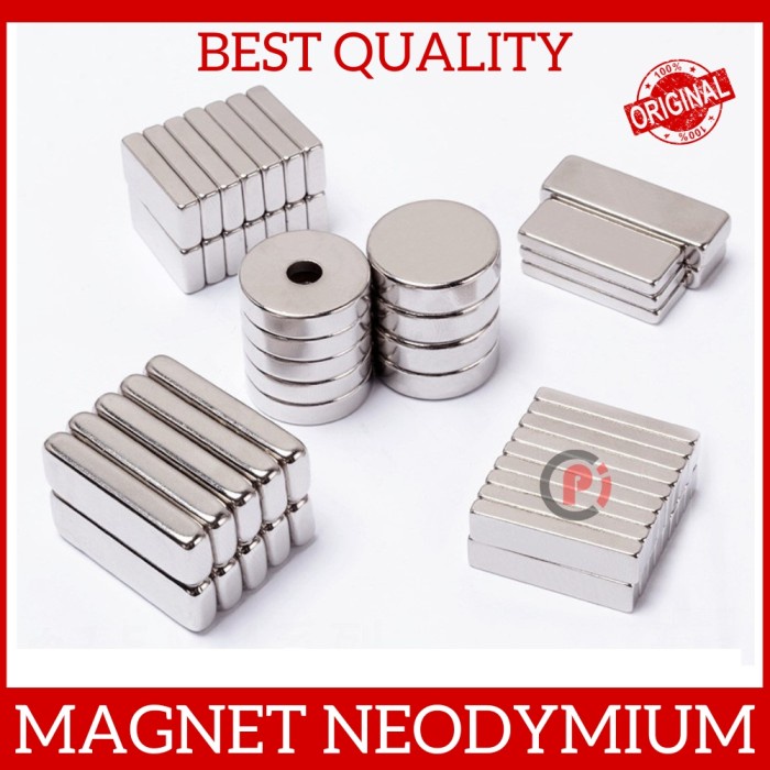 Strong Magnet Neodymium N50 Block Bulat Kotak Banyak Ukuran Super Kuat