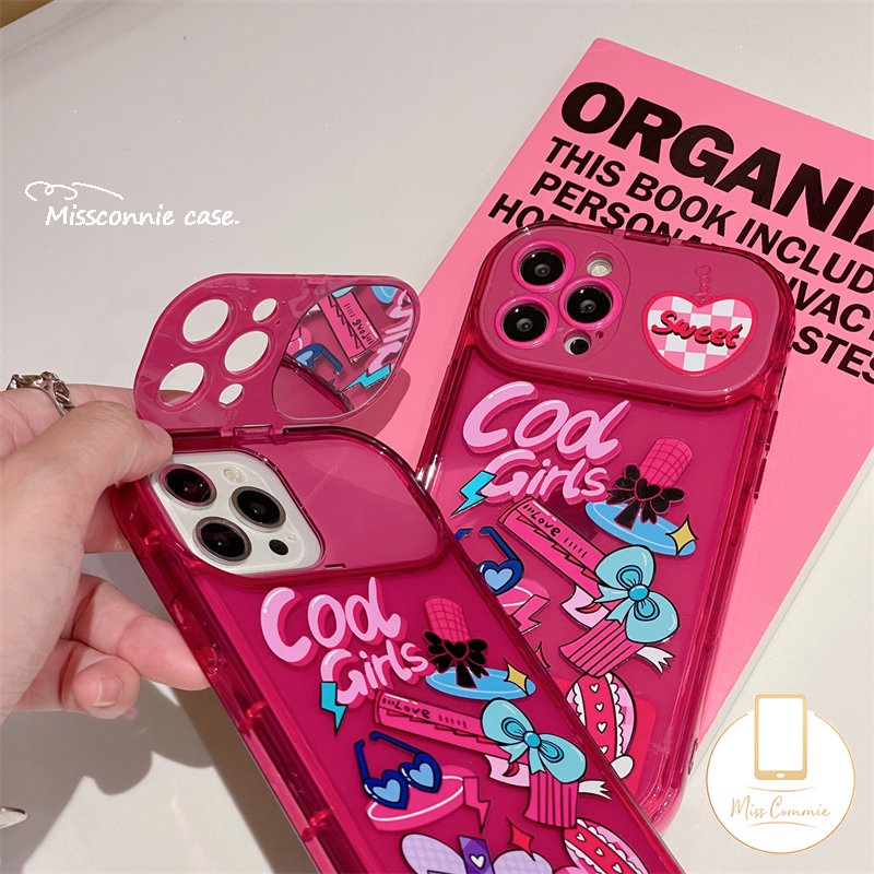 Casing Ponsel Cermin Make Up Flip Kreatif Untuk Y11 Y12 Y20s Y17 Y20i Y15 Y20 Y12i Y91C Y1S Y11s Y20s G Y12S Y20A Y12A Y20G Y30G Kartun Lucu Cute Graffiti Stiker Lembut Penutup Belakang