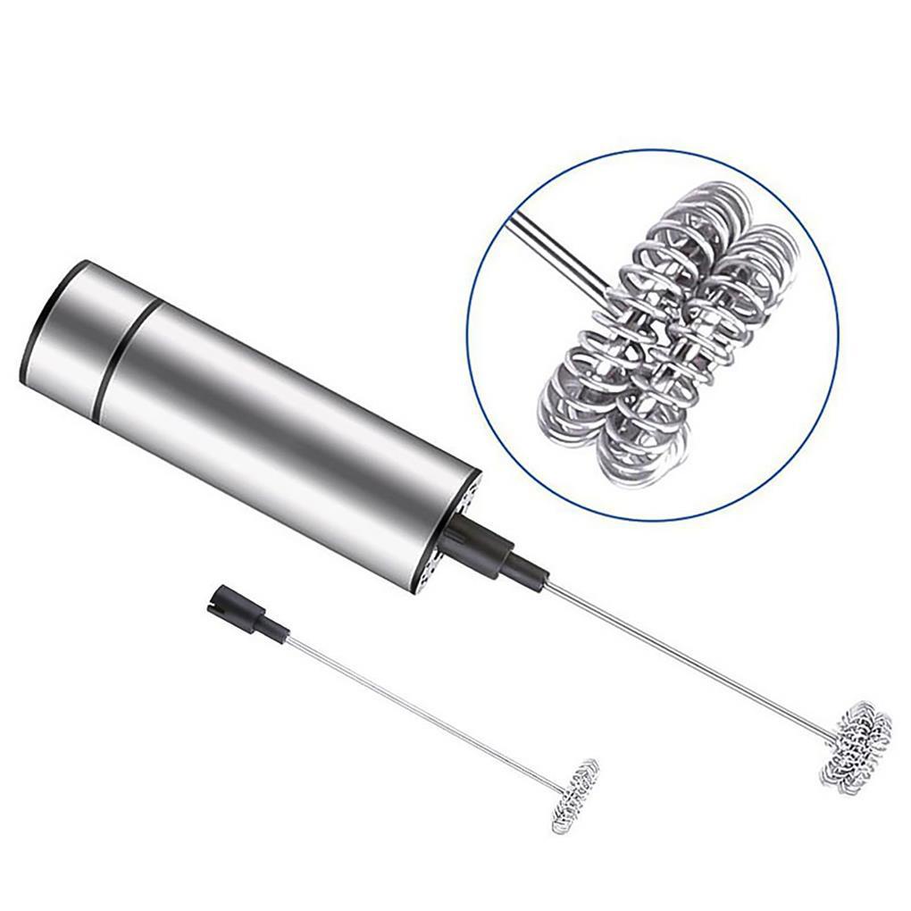 Pecut Stainless Steel Kocokan Kopi Elektrik Dengan Per Spring Froth Milk Foam Whisk Double Hair Dispenser Button Single Milk One-touch Head Untuk Masak Dapur