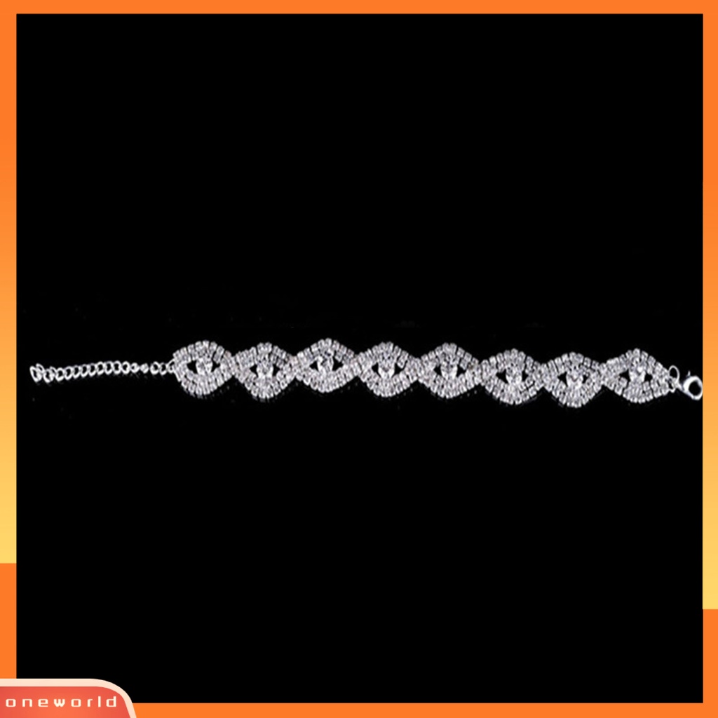 [EONE] Gelang Pengantin Geometris Berlian Imitasi Vintage Elegan Tahan Lama Gelang Untuk Pernikahan