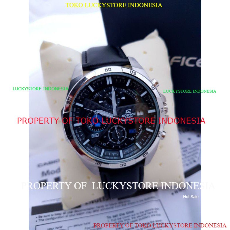 Casio Edifice Original Japan EFR 556L - Tali Kulit Hitam Exclusive dan Berkualitas