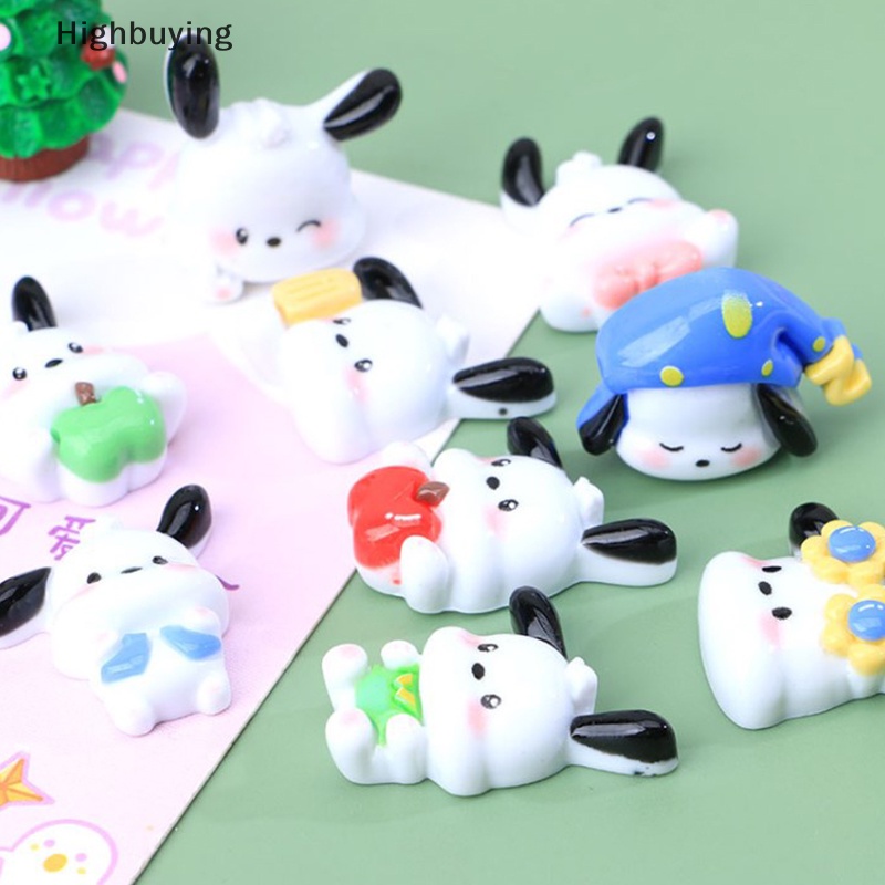 Hbid 10pcs Kawaii Anime Sanrios Pochacco Series Cute Phone Case Resin Patch DIY Resin Aksesoris Kartun Bahan Kerajinan Mainan Glory