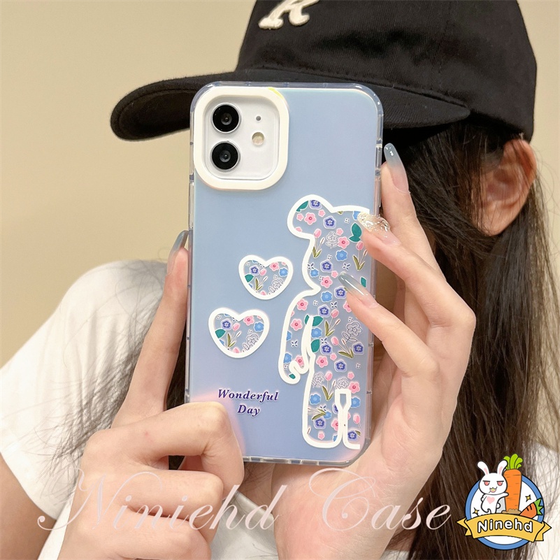 Casing iPhone Kaws Laser Transparan Kompatibel Untuk Iphone14 13 12 11 Pro Max X Xr Xs Max8 7 6 Plus SE 2020 Modis Anti Jatuh Shockproof Phone Case Soft Case Cover Pelindung