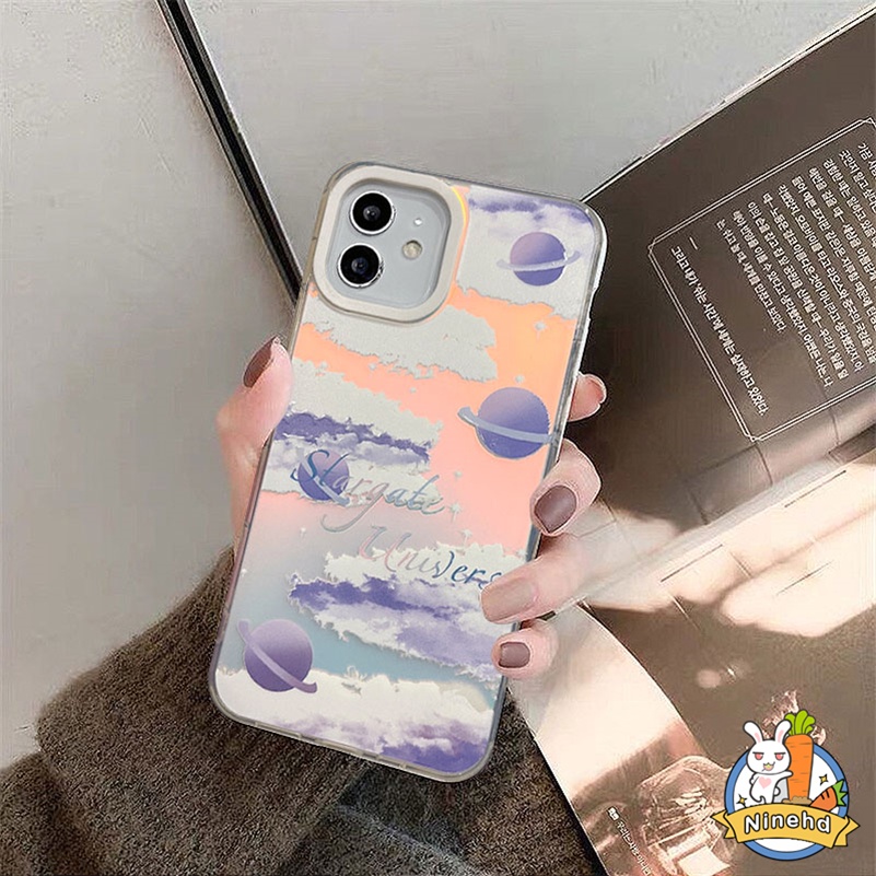 IPHONE Casing Kompatibel Untuk Iphone14 13 12 11 Pro Max X Xr Xs Max8 7 6 Plus SE 2020 Mewah High-end Laser Bersinar Bintang Bulan Casing Ponsel Dengan Anti Gores Silikon Lembut Cover Pelindung