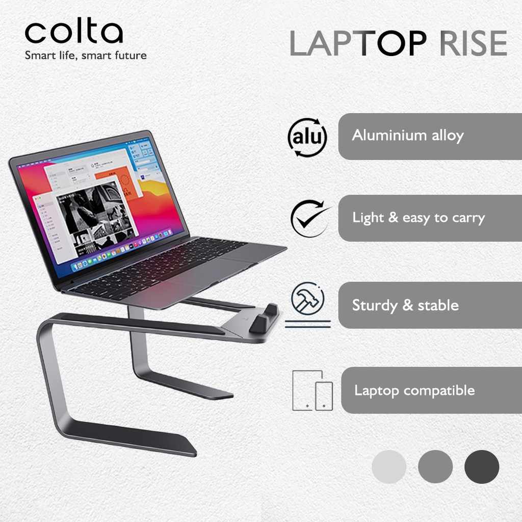 Colta Aluminium Laptop Rise Stand Holder Bracket Dudukan Bracket