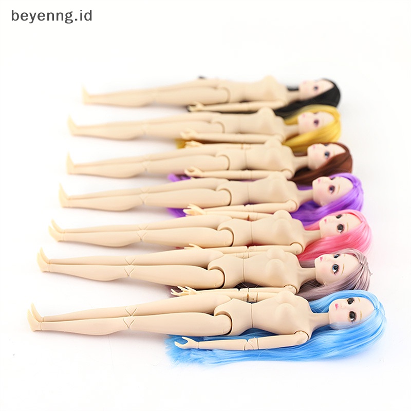 Beyen 18sambungan Bergerak 30cm Mata 3D Boneka Plastik Anak Perempuan Mainan DIY Multiwarna Nude Body ID