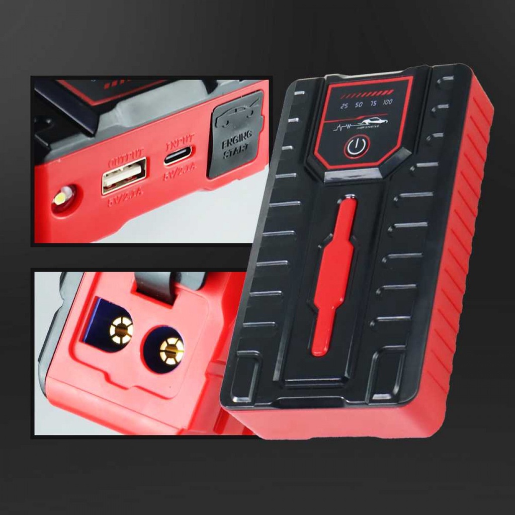 Jumper Aki Multifungsi Jump Starter Power Bank Senter USB 12V 6000mAh