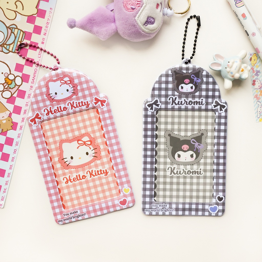 Galicici New Sanrio Checker Collection Card Case/Kuromi Lucu/Pochacco Student ID Polaroid Pelindung Case