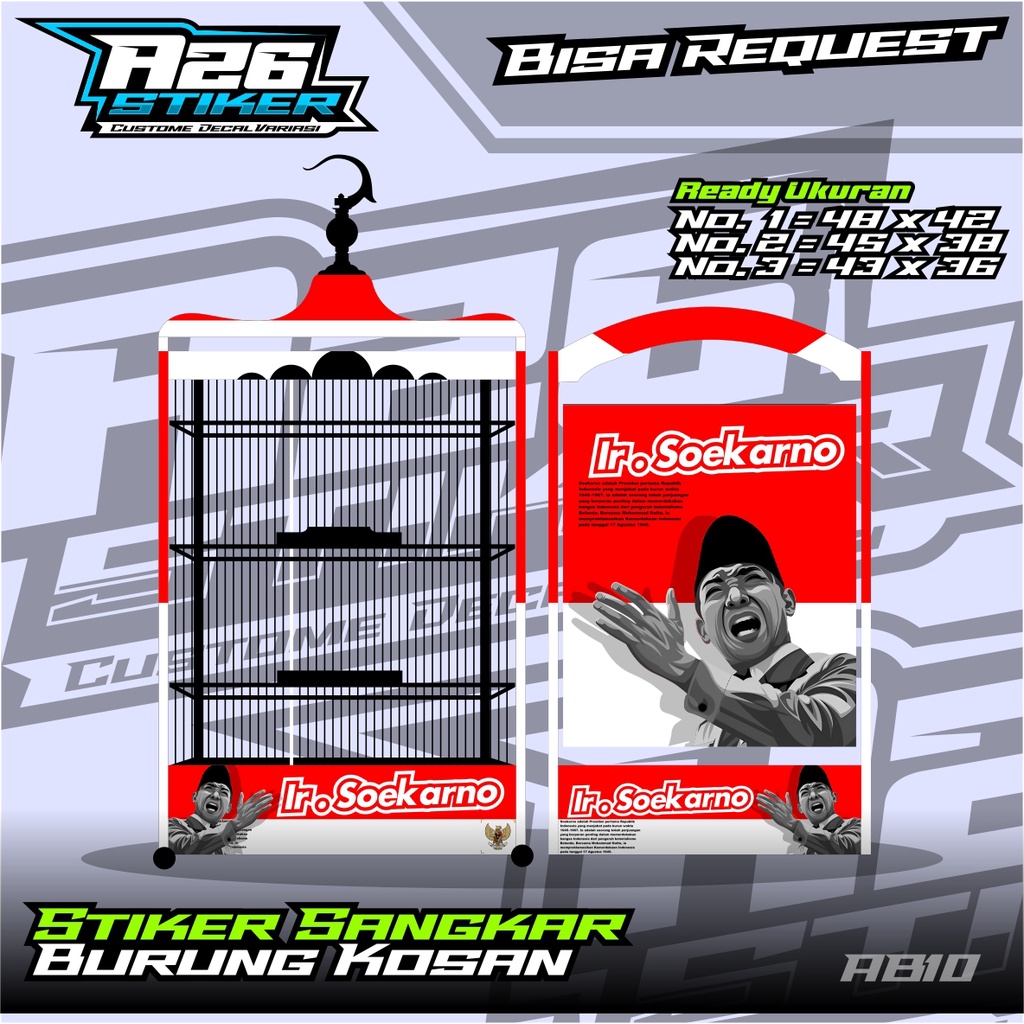 Stiker Sangkar Burung Sangkar Burung kotak,Burung Kacer, Pleci,Cucak Ijo,Dll Full Laminasi Anti Air.