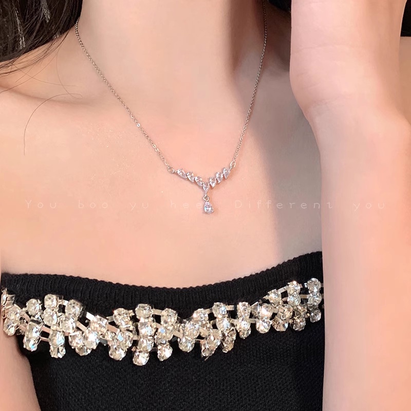 Kalung Geometris Bahan Alloy Zircon Fashion Untuk Anak Perempuan