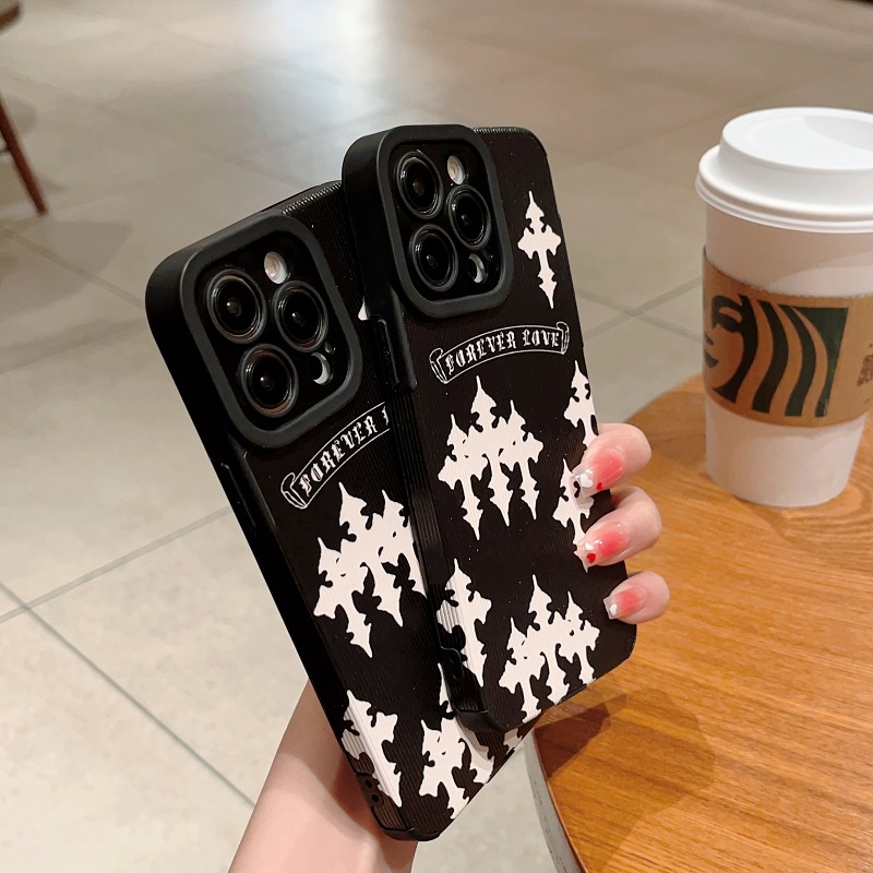 IPHONE Casing Pelindung Bahan Kulit Butir Vertikal Untuk Iphone14 13 12 11 Pro MAX X XR XS Max7 8 Plus soft case anti-drop