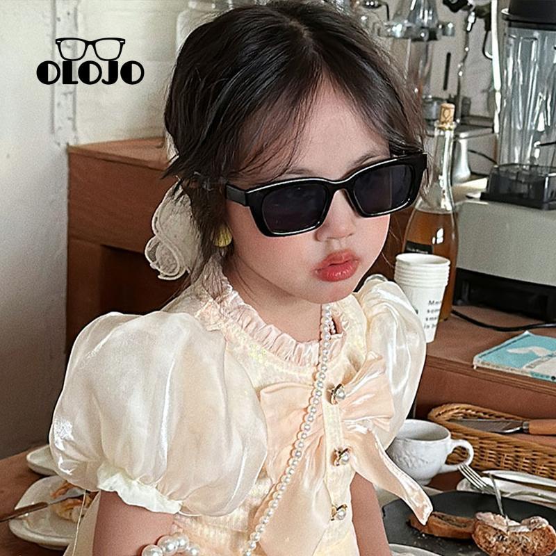 【COD】Kacamata Hitam Retro Persegi Panjang Anak Kacamata Hitam Serbaguna Modis Sunglasses