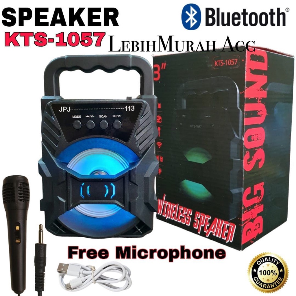 Speaker Bluetooth KARAOKE 3in KTS 1057 Speaker Karaoke MINI 3inch + MICROPHONE Speaeker Karaoke MURAH