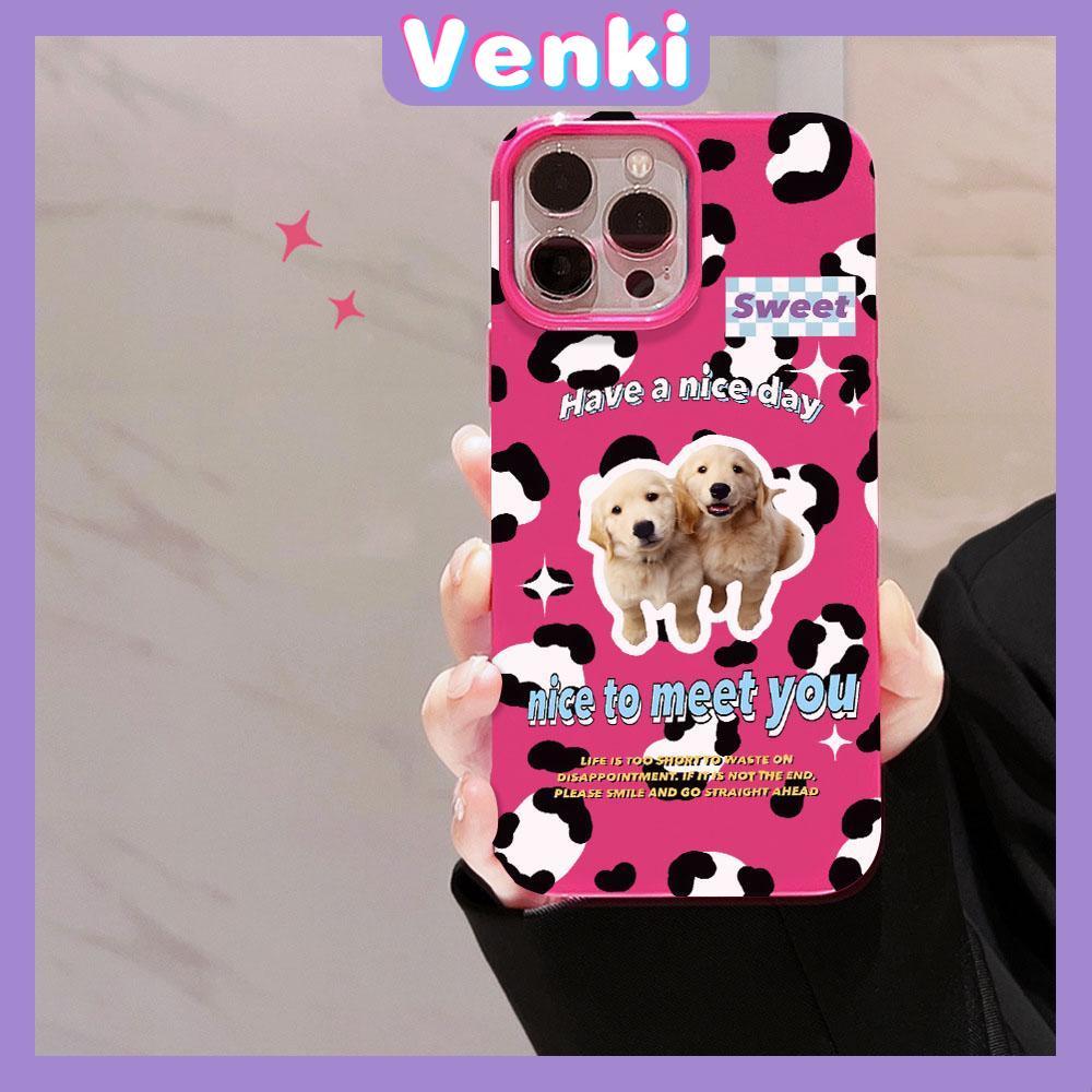 VENKI - For iPhone 11 iPhone Case Red Glossy TPU Soft Case Shockproof Protection Camera Cute English Dog Compatible with iPhone 14 13 Pro max 12 Pro Max xr xs max 7Plus 8Plus