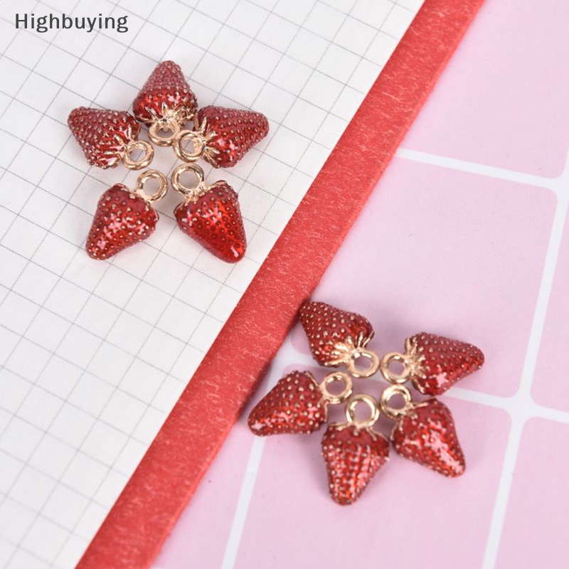 Hbid 10Pcs/Set Enamel Alloy Strawberry Ch Liontin Perhiasan DIY Membuat Kerajinan Hadiah Glory