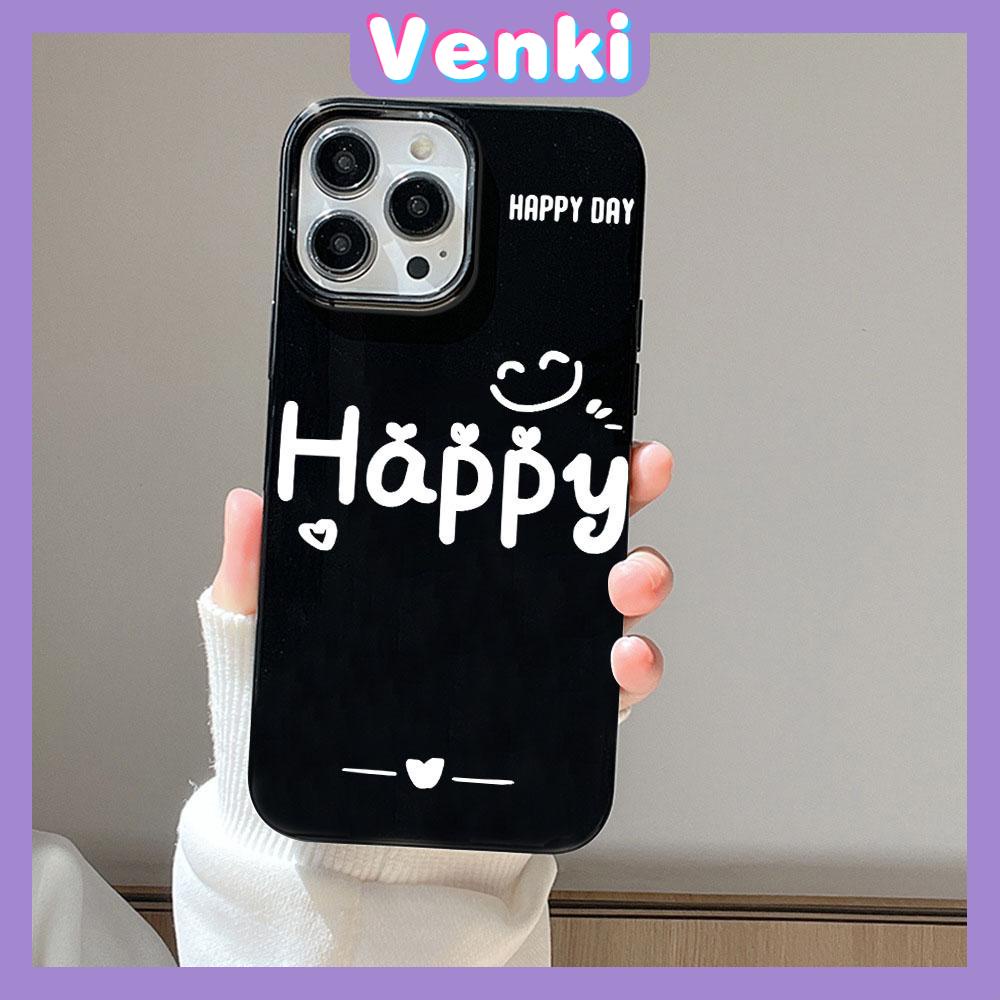 VENKI - For iPhone 11 iPhone Case Black Red Glossy TPU Soft Case Shockproof Protection Camera Simple White English Compatible with iPhone 14 13 Pro max 12 Pro Max xr xs max 7 8Plus
