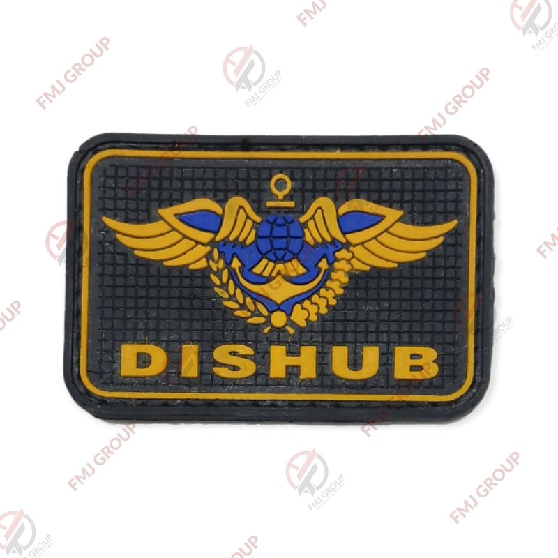 Patch Rubber Logo DISHUB DINAS PERHUBUNGAN / Emblem Logo DISHUB Prepet Velcro Tempelan Logo