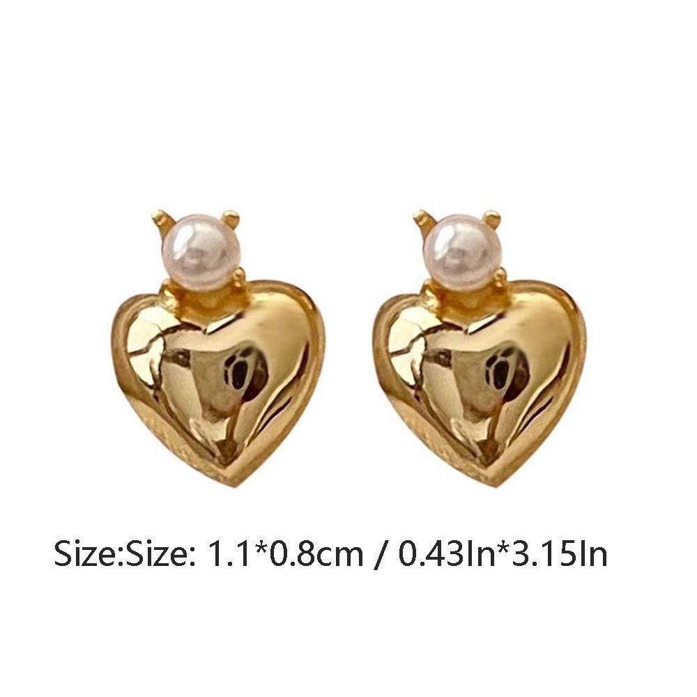 Mxbeauty Anting Love Manis Simple Tembaga Glossy Tidak Alergi Vintage Aksesoris Gaya Korea