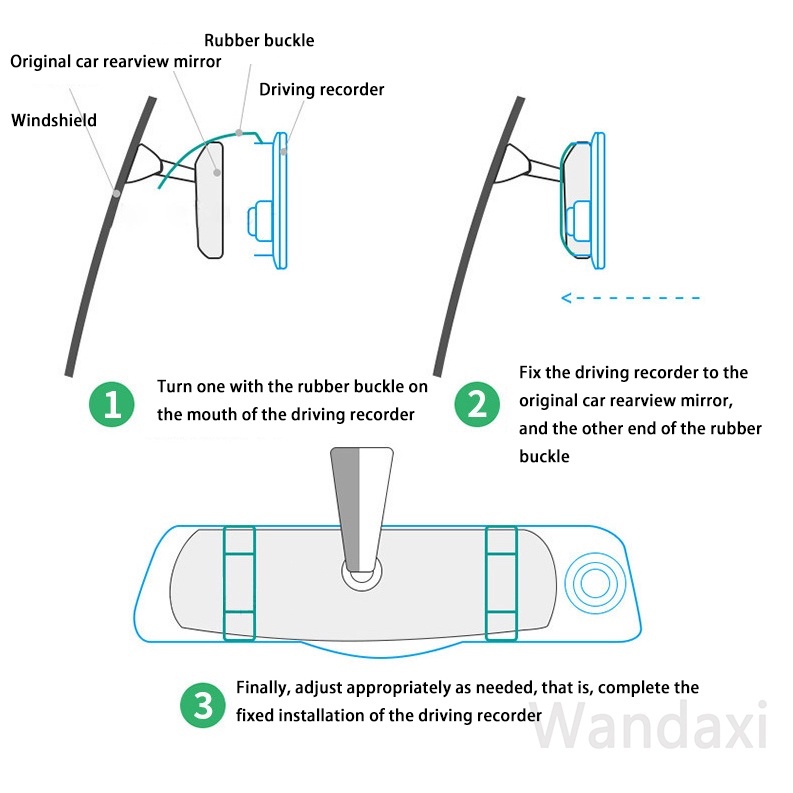 10 Inch Layar Sentuh 1080 P HD Mobil Kamera DVR G-Sensor Dash Cam Kaca Spion Perekam Video Monitor Parkir Pencatat Dual Lensa 1:1 Tampilan Terpisah Mobil Drive Recorder